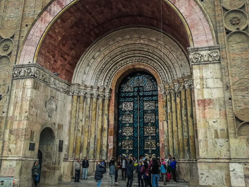 Tall marble arched entrance