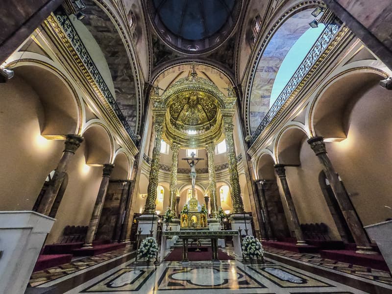 The decorated interior of the cathedral