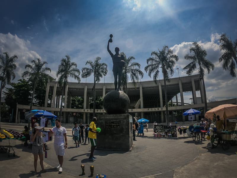 Bellini statue outside the stadium