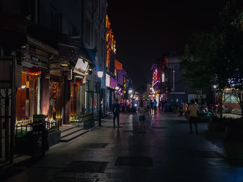 The pedestrian Dashilan street at night