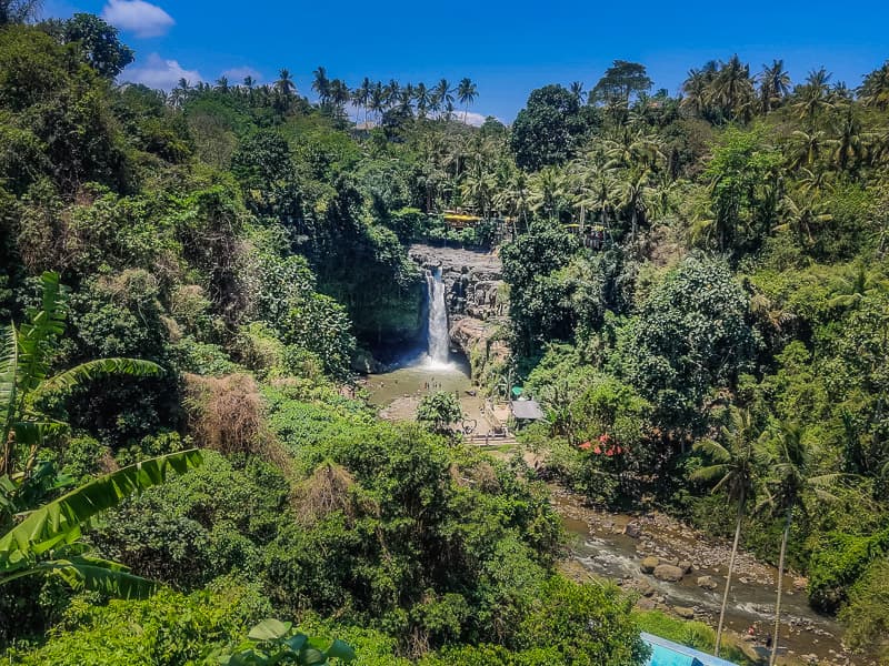 View of the waterfall from the top of the trail