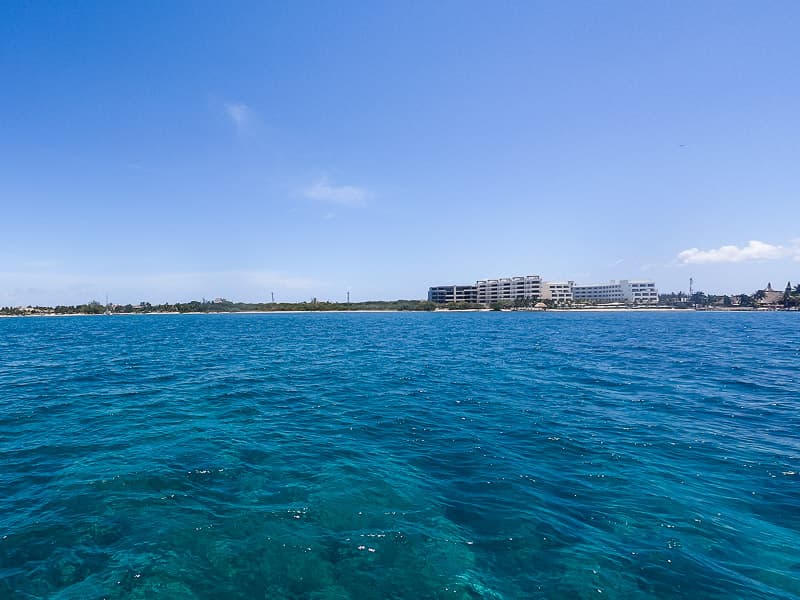 View of the beaches in Cancun from the boat