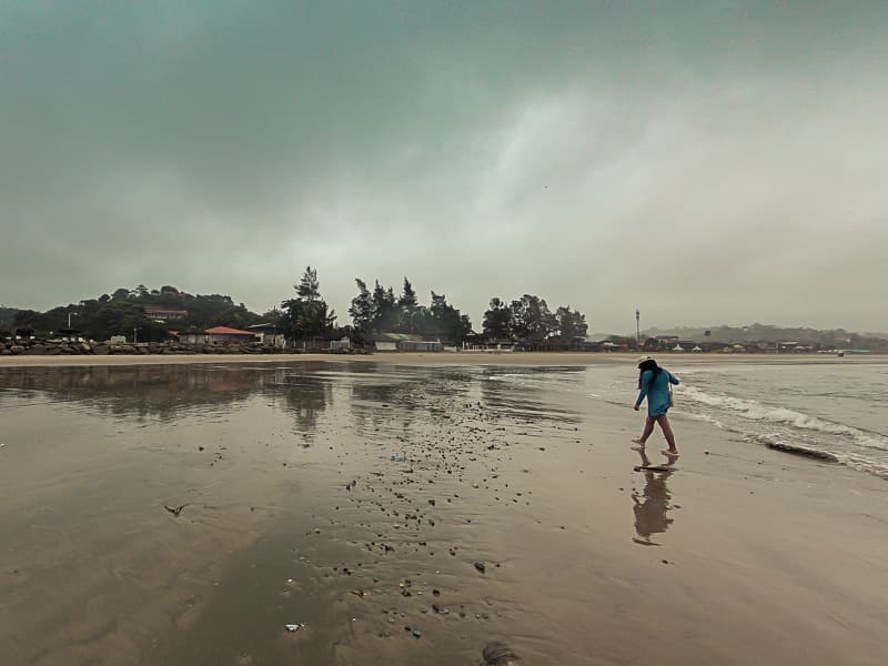 Walking by the beach