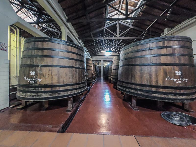 Barrels in the storage area